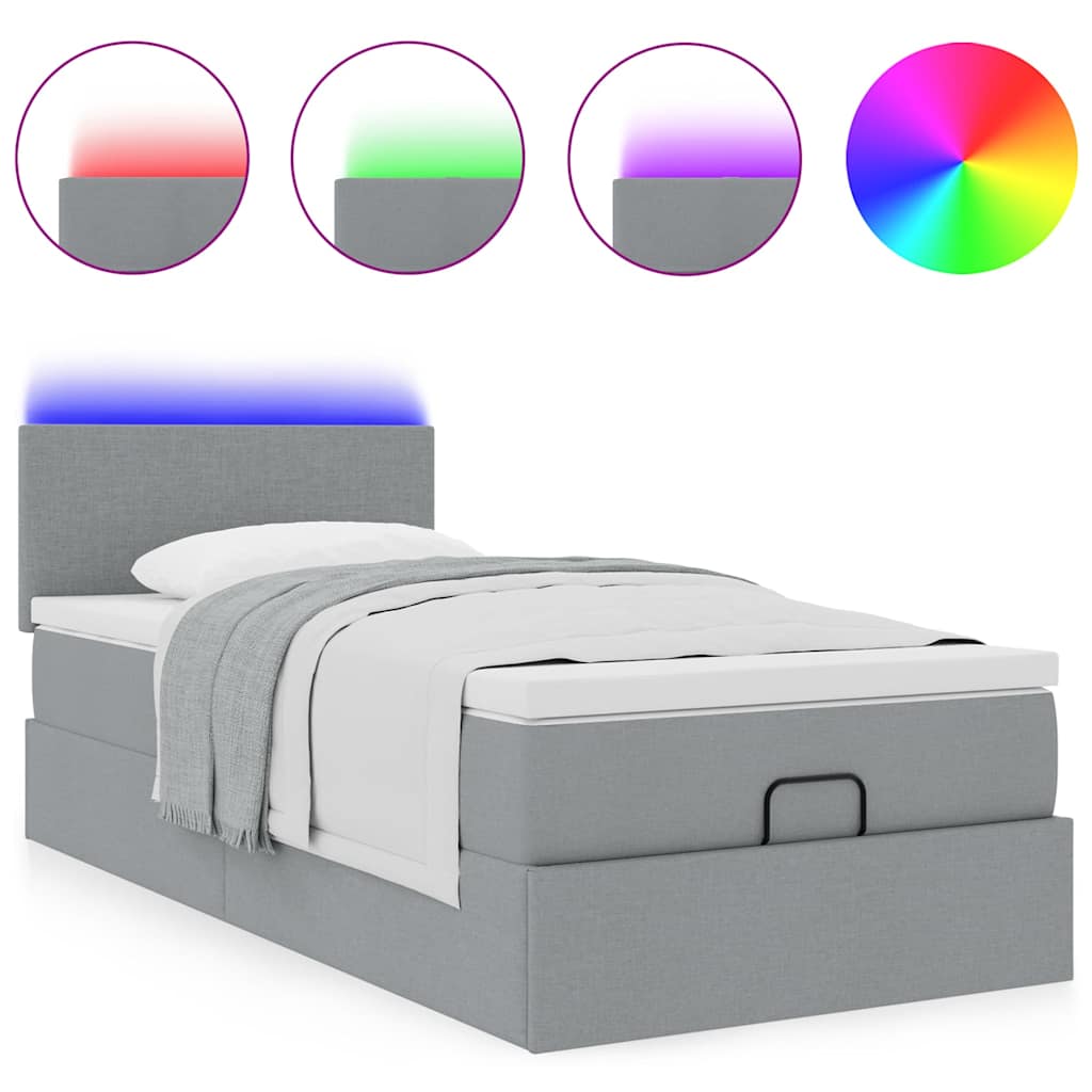 Struttura Letto Pouf con Materasso 90x190 cm in Tessuto | homemem39