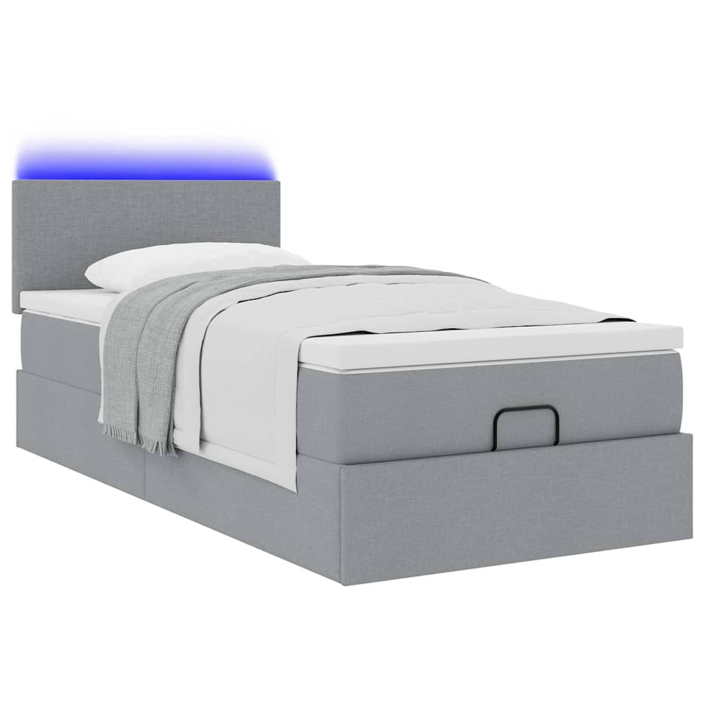 Struttura Letto Pouf con Materasso 90x190 cm in Tessuto | homemem39