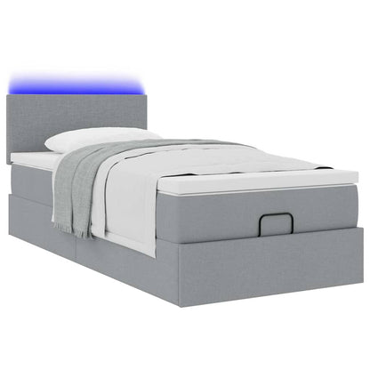 Struttura Letto Pouf con Materasso 90x190 cm in Tessuto | homemem39
