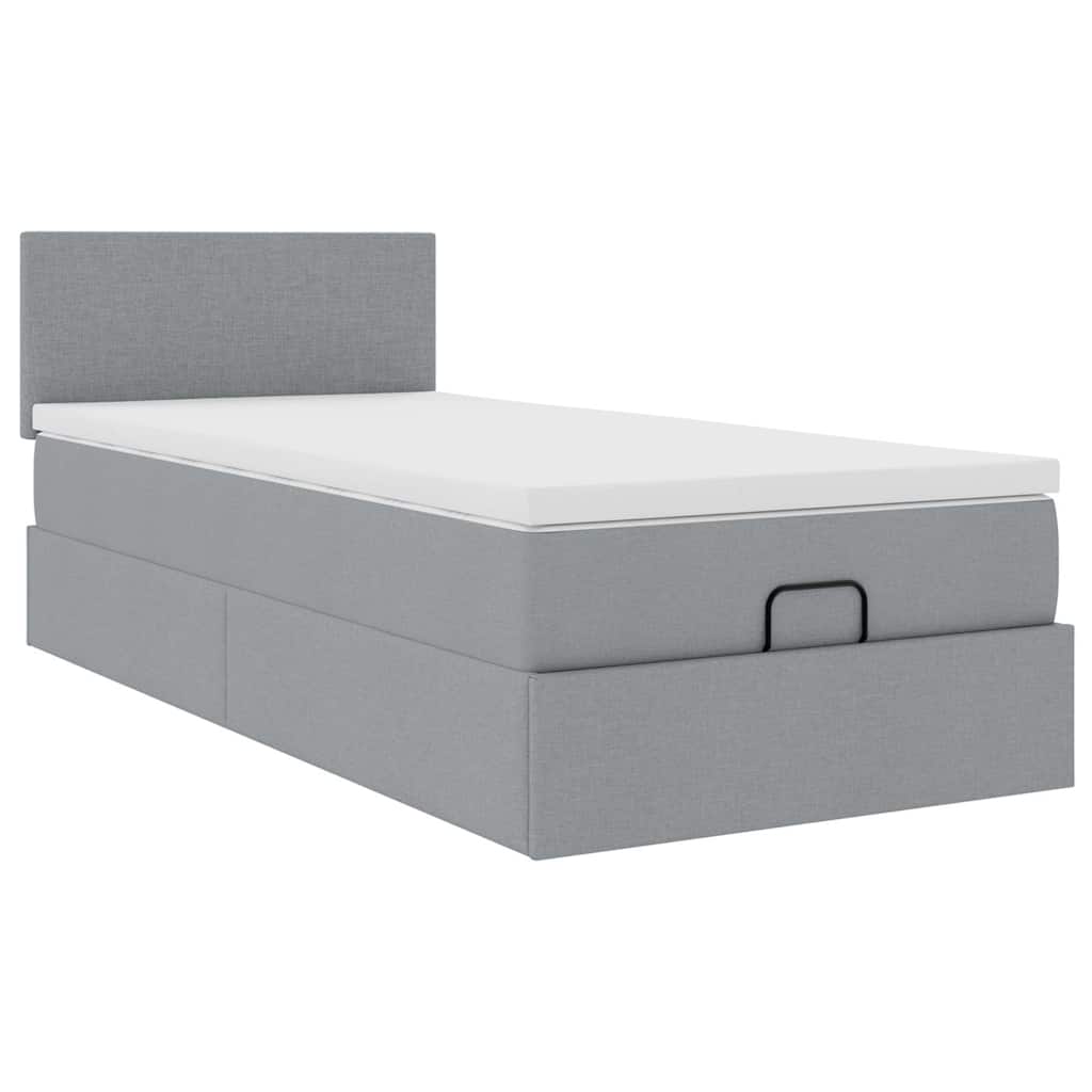 Struttura Letto Pouf con Materasso 90x190 cm in Tessuto | homemem39