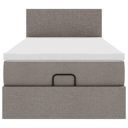Struttura Letto Pouf con Materasso Tortora 90x190 cm in Tessuto | homemem39