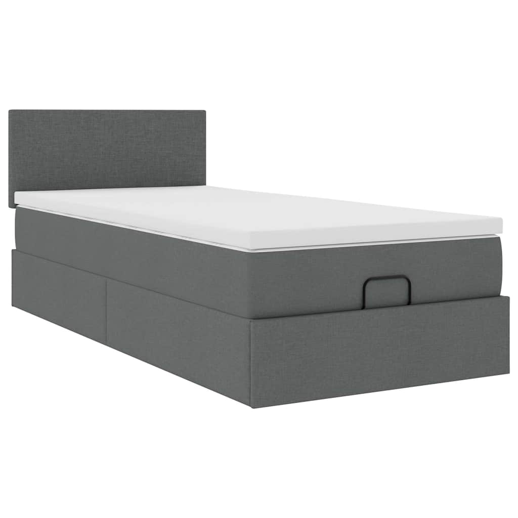 Struttura Letto Pouf con Materasso 100x200 cm in Tessuto