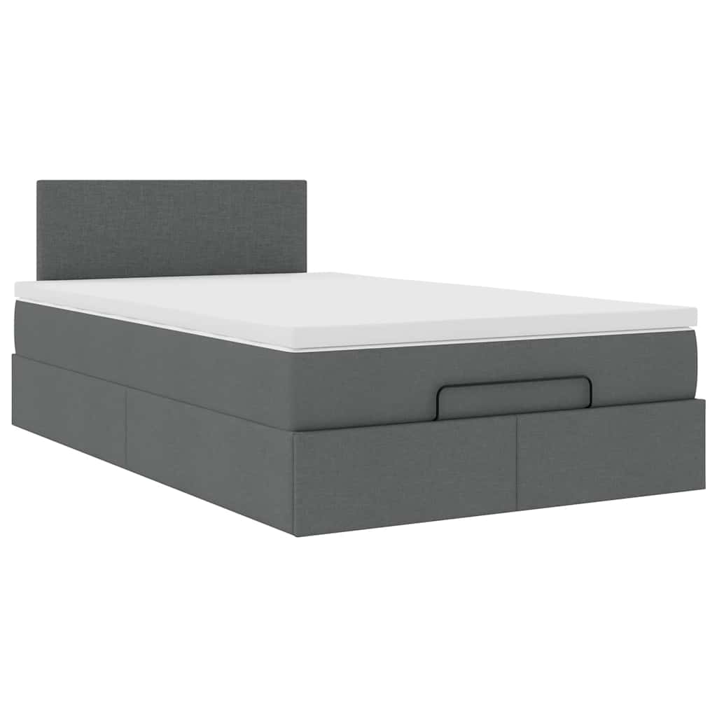 Pouf Letto con Materasso e LED Grigio Scuro 120x190 cm Tessuto | homemem39