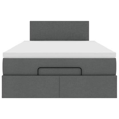 Pouf Letto con Materasso e LED Grigio Scuro 120x190 cm Tessuto | homemem39