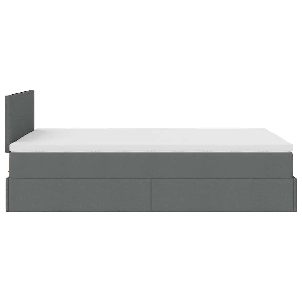 Pouf Letto con Materasso e LED Grigio Scuro 120x190 cm Tessuto | homemem39