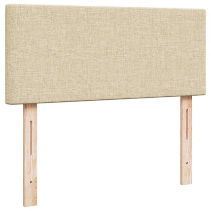 Pouf Letto con Materasso e LED Crema 120x190cm in Tessuto | homemem39