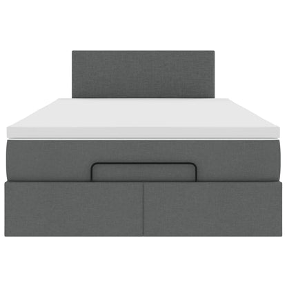 Pouf Letto con Materasso e LED Grigio Scuro 120x200 cm Tessuto - homemem39