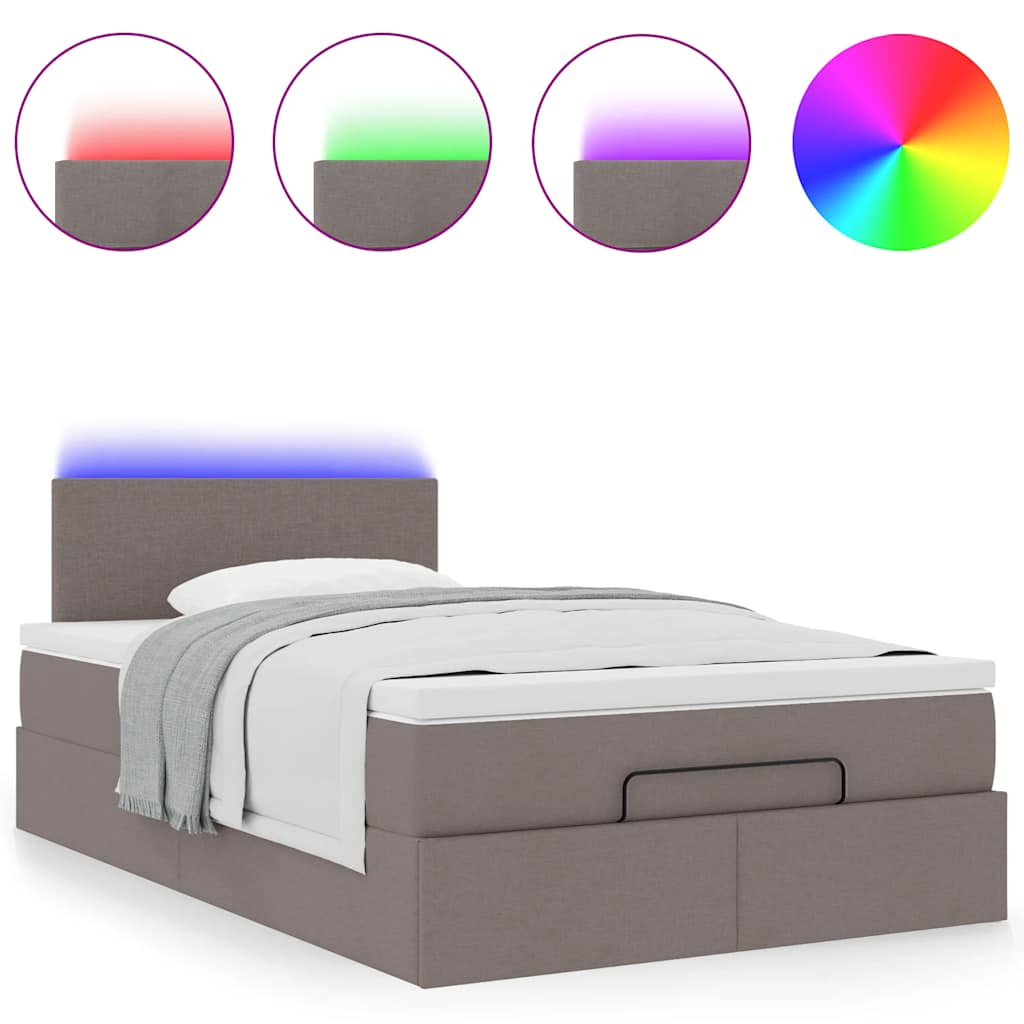 Struttura Letto Pouf con Materasso Tortora 120x200cm in Tessuto | homemem39