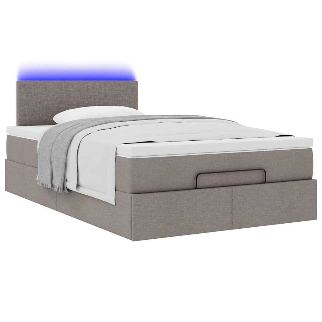 Struttura Letto Pouf con Materasso Tortora 120x200cm in Tessuto | homemem39