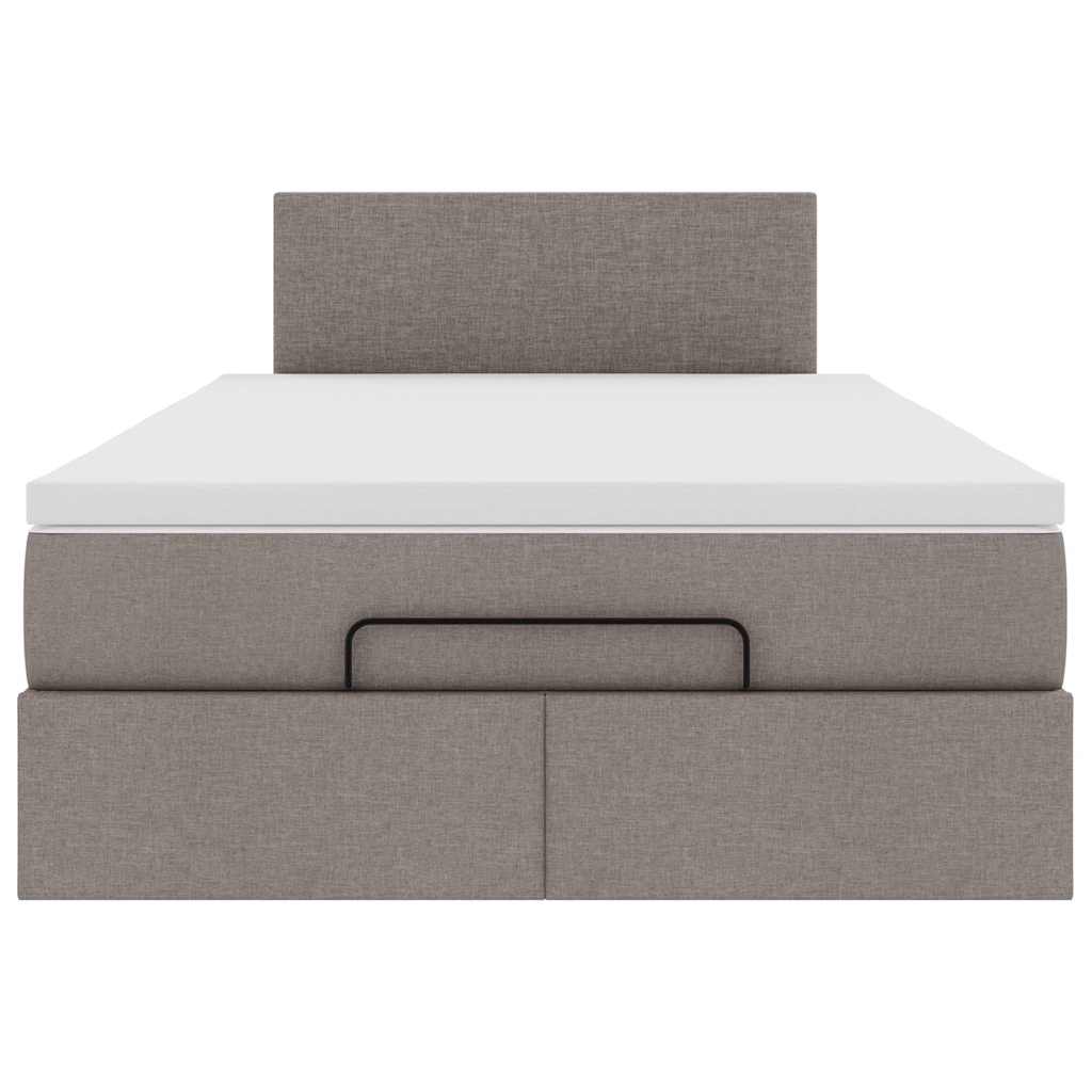 Struttura Letto Pouf con Materasso Tortora 120x200cm in Tessuto | homemem39