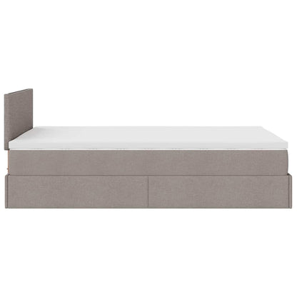 Struttura Letto Pouf con Materasso Tortora 120x200cm in Tessuto | homemem39