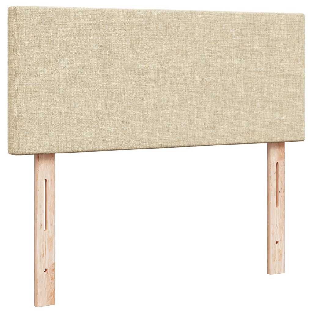 Struttura Letto Pouf con Materasso Crema 120x200 cm in Tessuto | homemem39