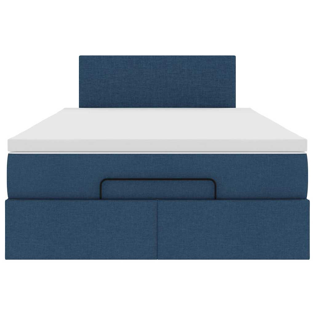 Pouf Letto con Materasso e LED Blu 120x200 cm in Tessuto | homemem39
