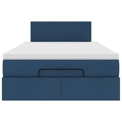 Pouf Letto con Materasso e LED Blu 120x200 cm in Tessuto | homemem39