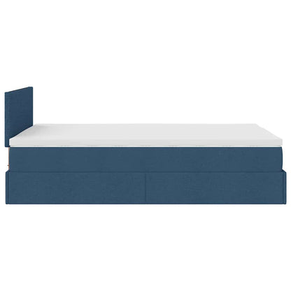 Pouf Letto con Materasso e LED Blu 120x200 cm in Tessuto | homemem39