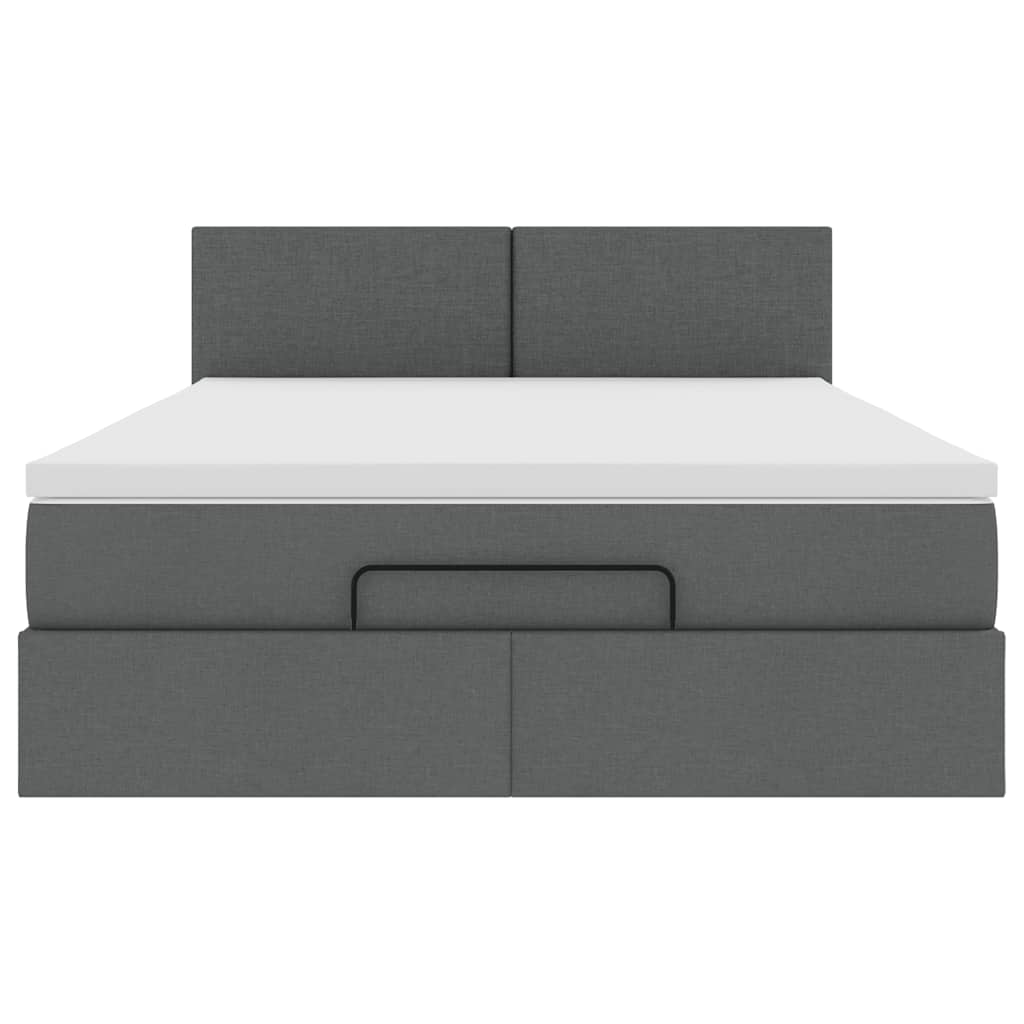 Pouf Letto con Materasso e LED Grigio Scuro 140x190 cm - homemem39