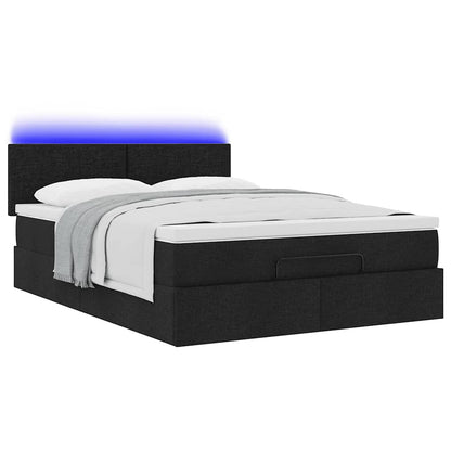 Pouf Letto con Materasso e LED Nero 140x190 cm | homemem39