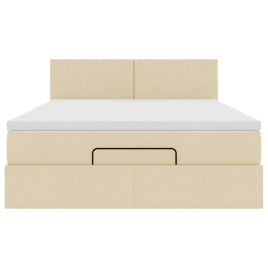 Pouf Letto con Materasso e LED Crema 140x190 cm | homemem39