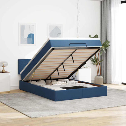 Pouf Letto con Materasso e LED Blu 140x190 cm | homemem39