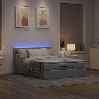 Struttura Letto Pouf con Materasso 140x200 cm in Tessuto | homemem39