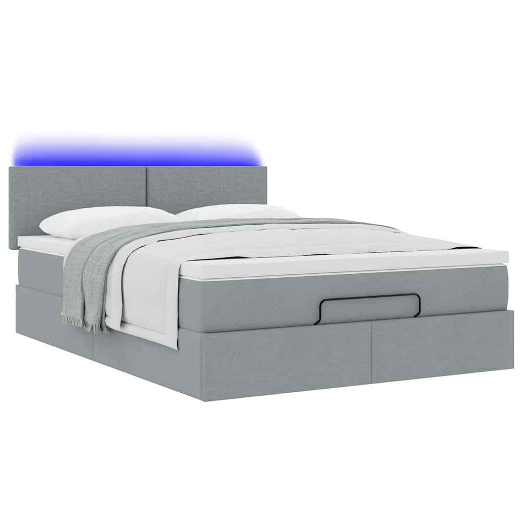 Struttura Letto Pouf con Materasso 140x200 cm in Tessuto | homemem39