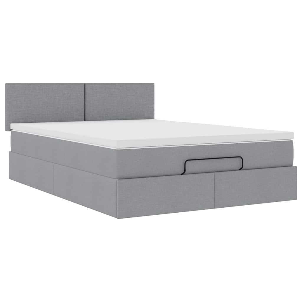 Struttura Letto Pouf con Materasso 140x200 cm in Tessuto | homemem39