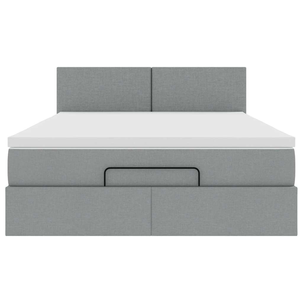Struttura Letto Pouf con Materasso 140x200 cm in Tessuto | homemem39