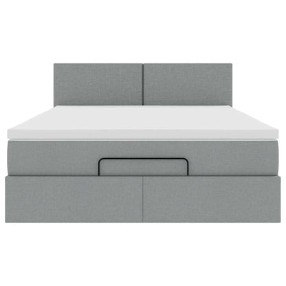 Struttura Letto Pouf con Materasso 140x200 cm in Tessuto