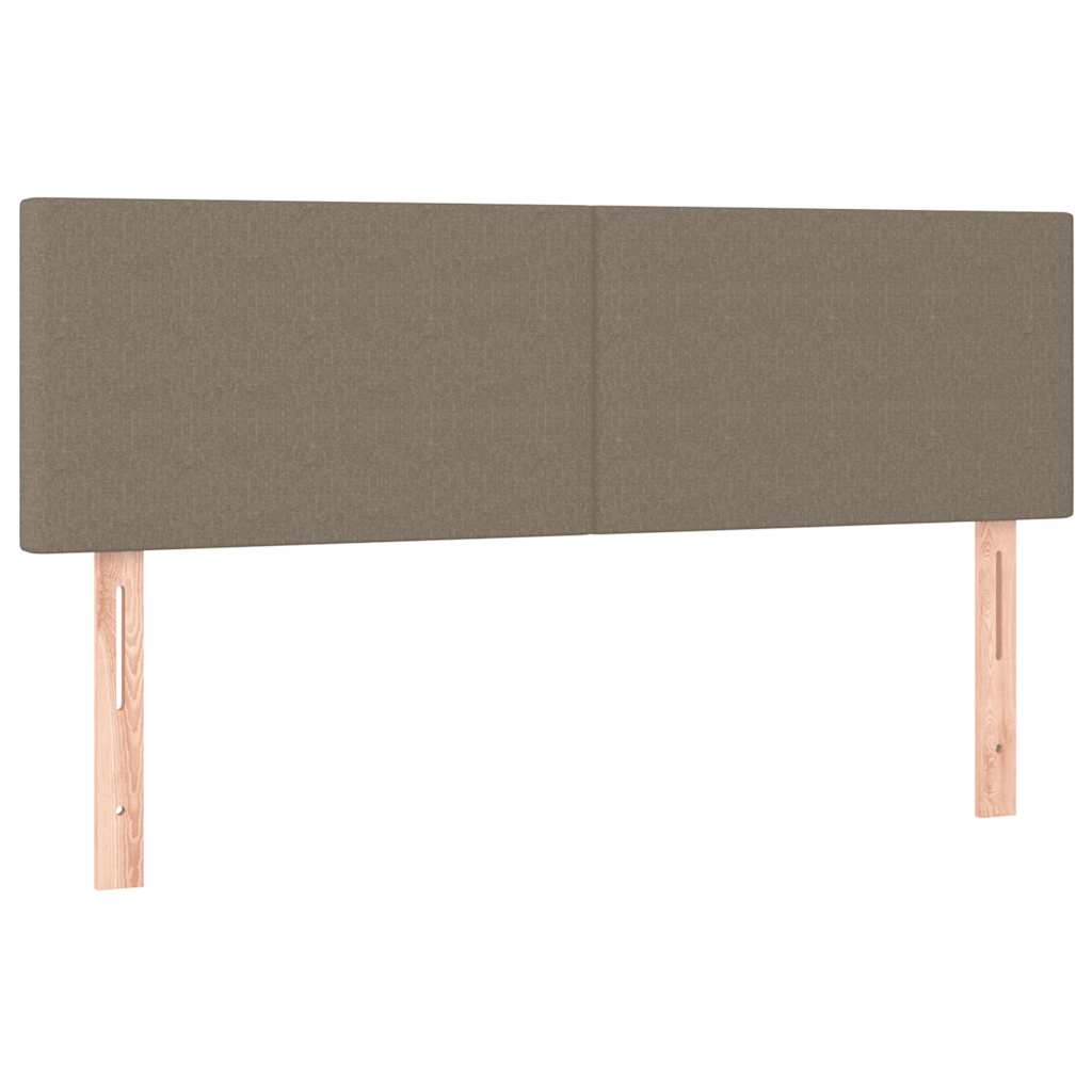 Pouf Letto con Materasso e LED Tortora 140x200 cm in Tessuto