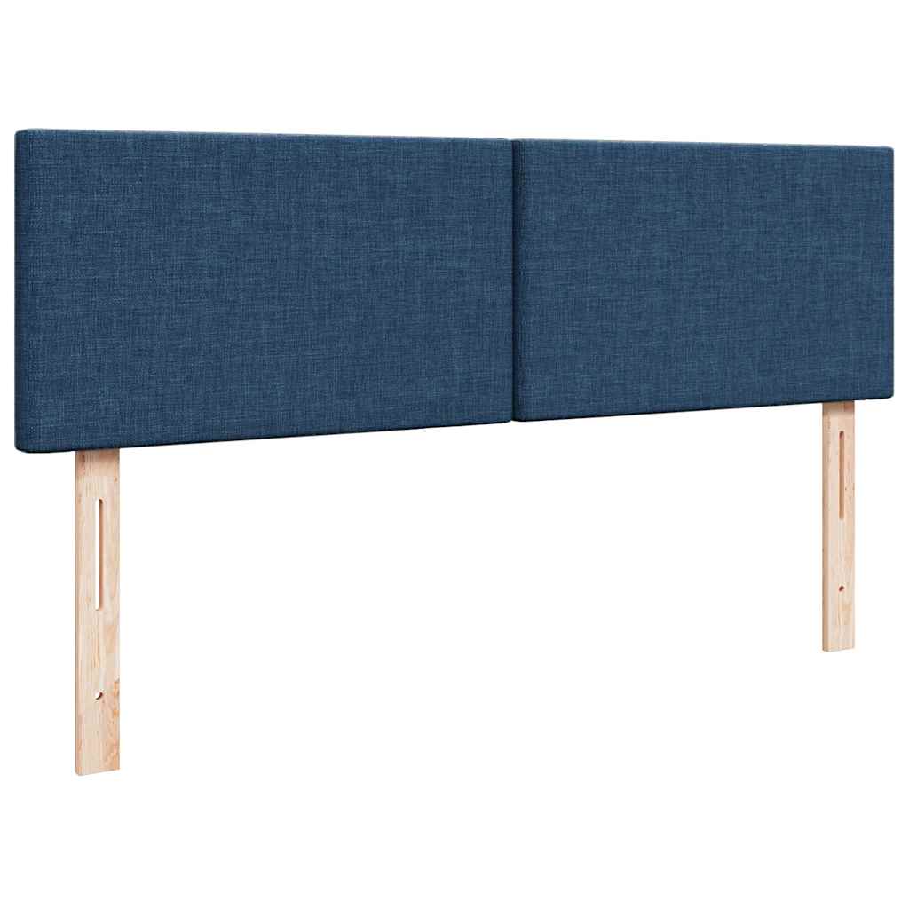 Struttura Letto Pouf con Materasso Blu 140x200cm in Tessuto