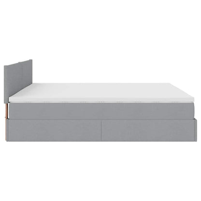 Pouf Letto con Materasso Grigio Chiaro 160x200 cm in Tessuto | homemem39
