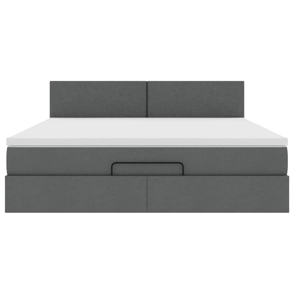 Struttura Letto Pouf con Materasso 160x200 cm in Tessuto