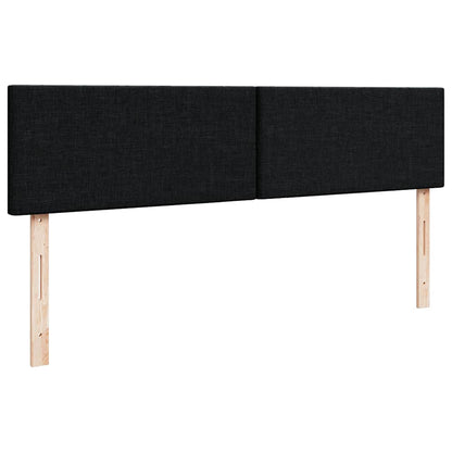 Struttura Letto Pouf con Materasso Nero 160x200 cm in Tessuto