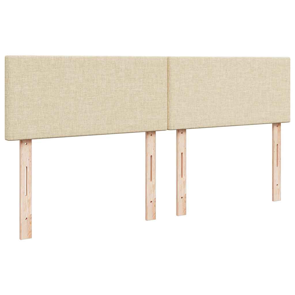 Struttura Letto Pouf con Materasso Crema 160x200 cm in Tessuto | homemem39