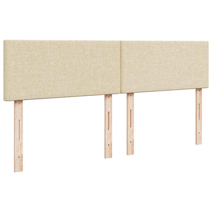 Struttura Letto Pouf con Materasso Crema 160x200 cm in Tessuto | homemem39