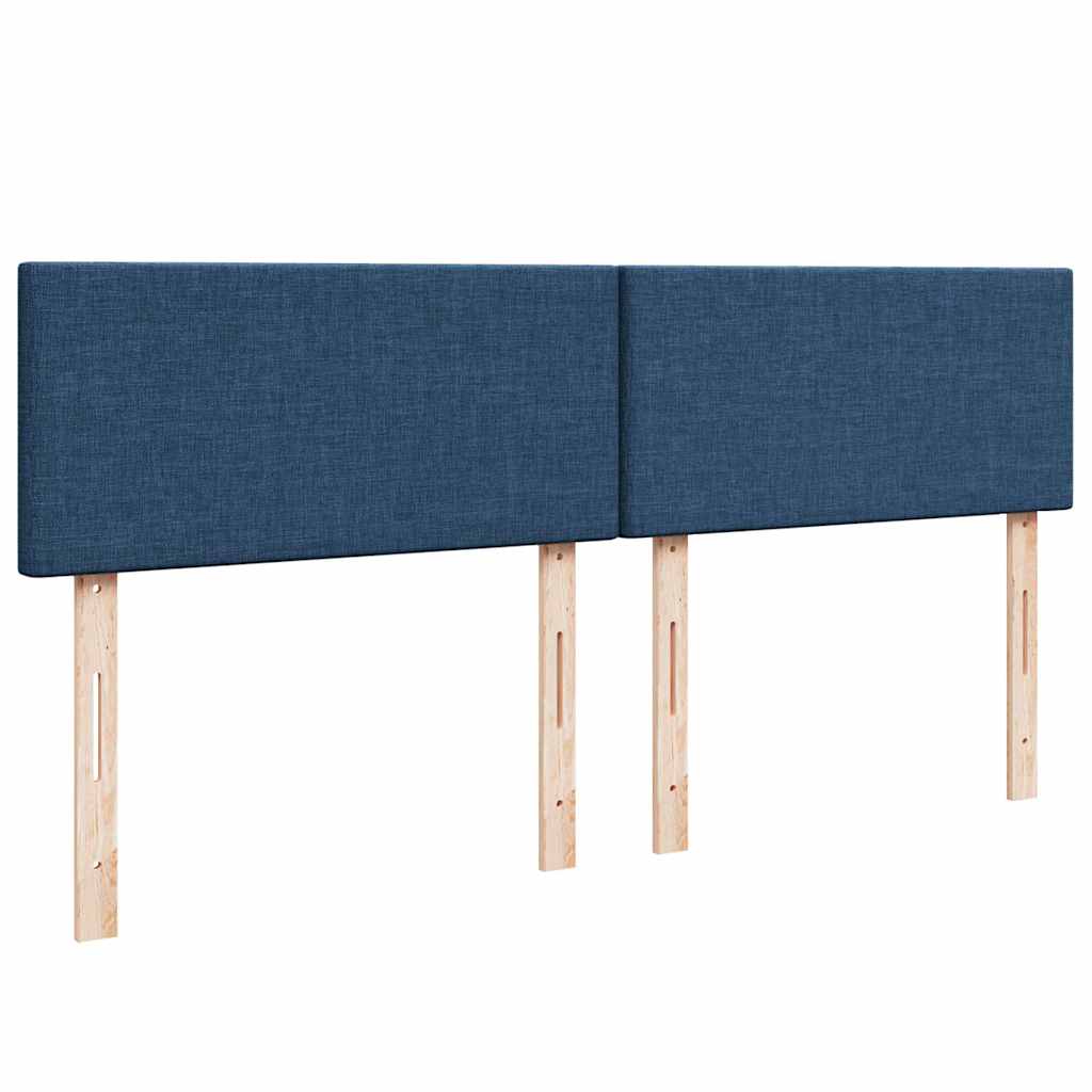 Struttura Letto Pouf con Materasso Blu 160x200 cm in Tessuto | homemem39