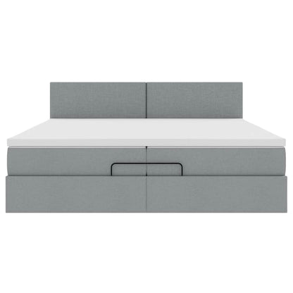 Struttura Letto Pouf con Materassi 200x200 cm in Tessuto | homemem39