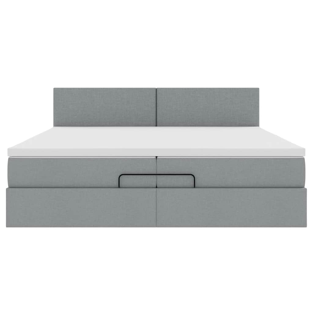 Struttura Letto Pouf con Materassi 200x200 cm in Tessuto