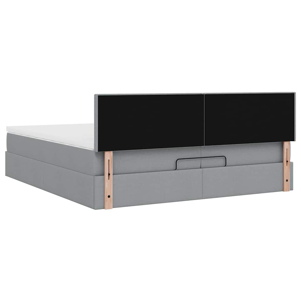 Struttura Letto Pouf con Materassi 200x200 cm in Tessuto | homemem39
