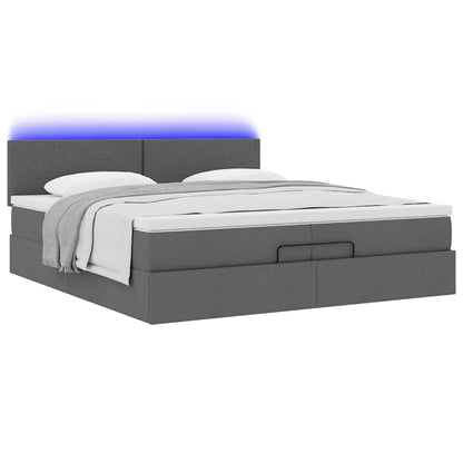 Struttura Letto Pouf con Materassi 200x200 cm in Tessuto | homemem39