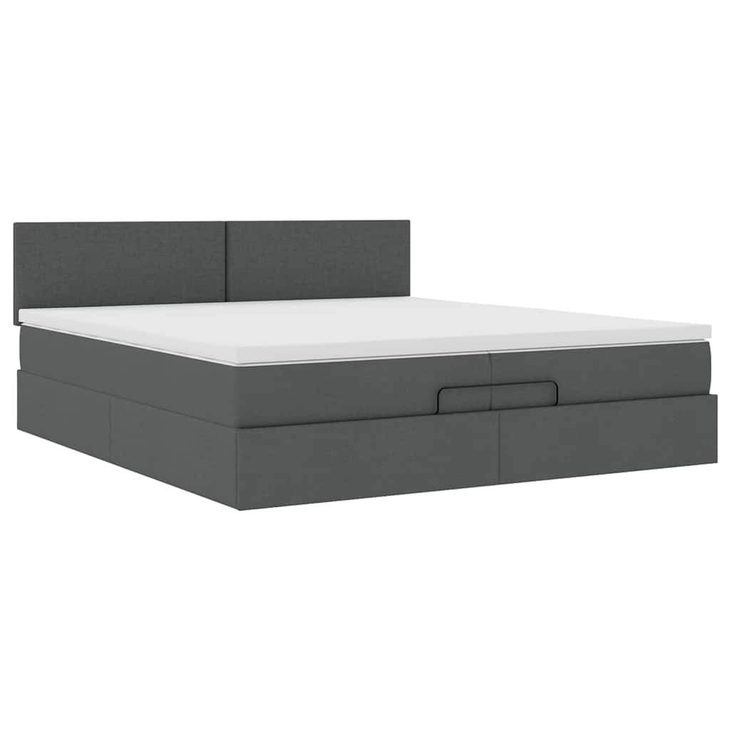 Struttura Letto Pouf con Materassi 200x200 cm in Tessuto | homemem39