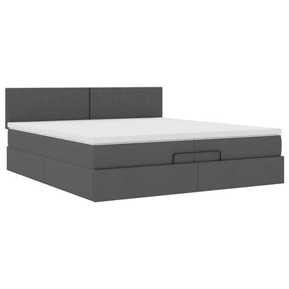 Struttura Letto Pouf con Materassi 200x200 cm in Tessuto | homemem39