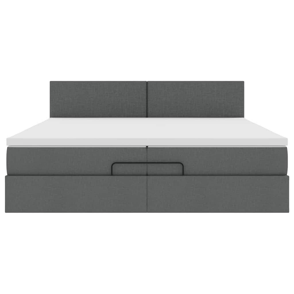 Struttura Letto Pouf con Materassi 200x200 cm in Tessuto | homemem39
