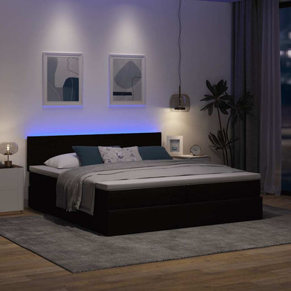 Struttura Letto Pouf con Materassi 200x200 cm in Tessuto | homemem39