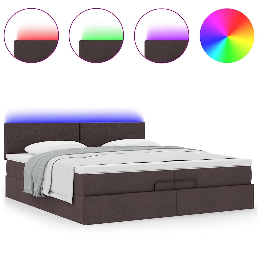 Struttura Letto Pouf con Materassi 200x200 cm in Tessuto | homemem39