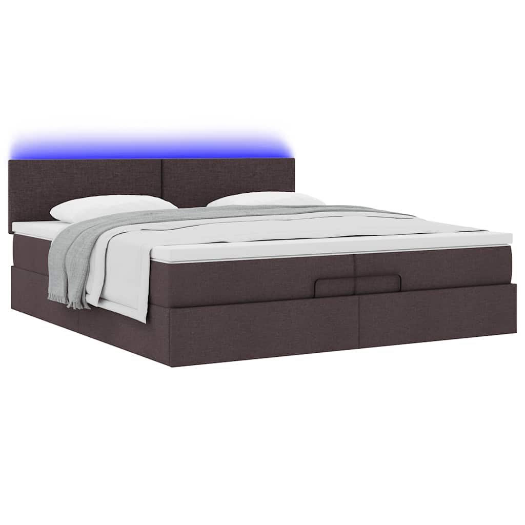 Struttura Letto Pouf con Materassi 200x200 cm in Tessuto | homemem39