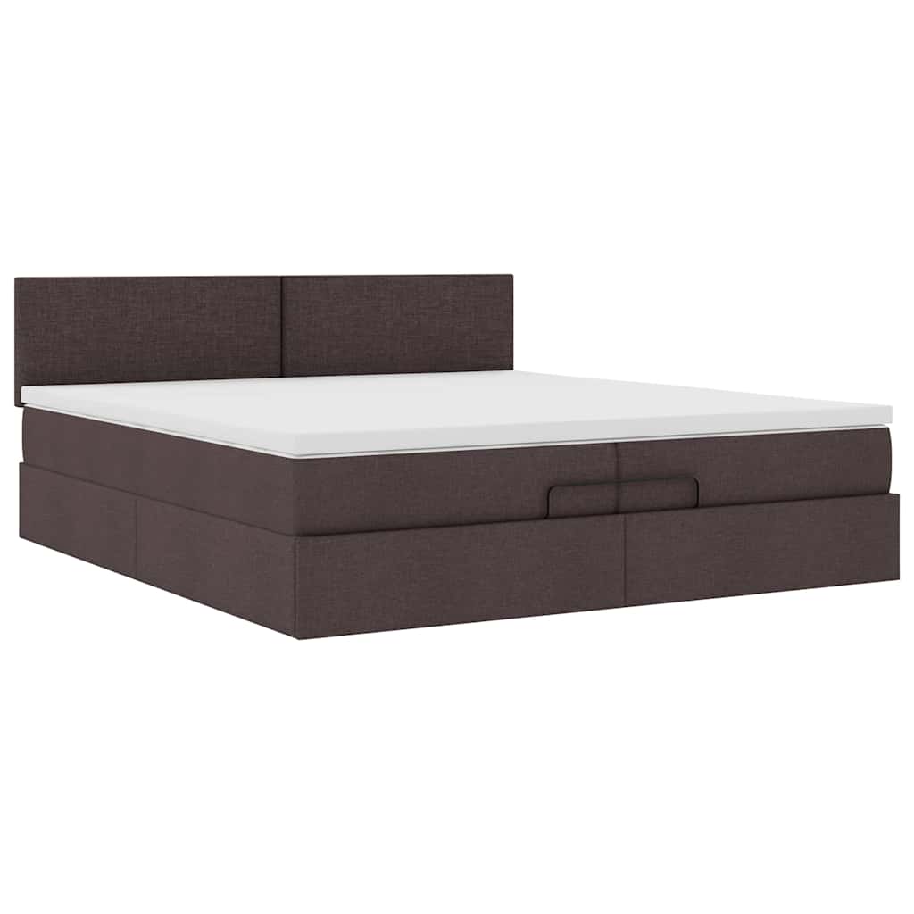 Struttura Letto Pouf con Materassi 200x200 cm in Tessuto | homemem39
