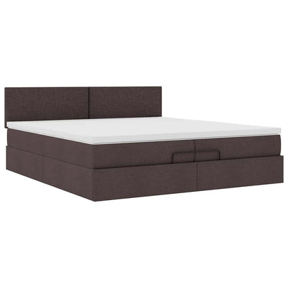 Struttura Letto Pouf con Materassi 200x200 cm in Tessuto | homemem39