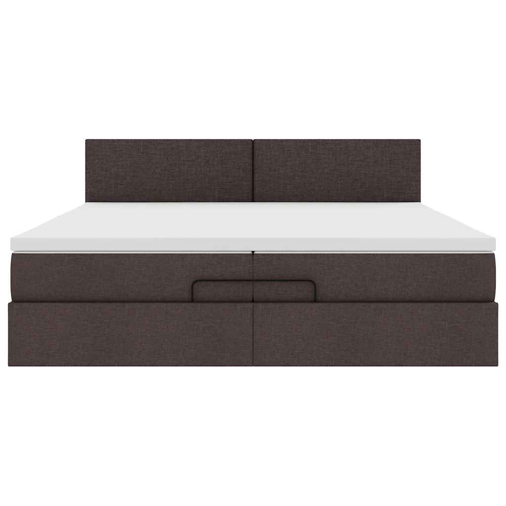 Struttura Letto Pouf con Materassi 200x200 cm in Tessuto | homemem39