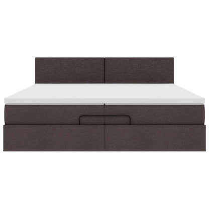 Struttura Letto Pouf con Materassi 200x200 cm in Tessuto | homemem39